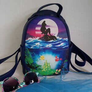 LOUNGEFLY DISNEY Collab: Ariel the Little Mermaid Silhouette Mini Backpack EUC